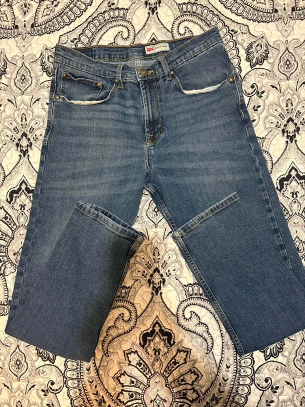 Vintage Wrangler Men's Blue Straight Jeans
